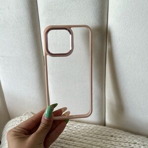 Pink Edge Clear iPhone 14 Pro Max Case